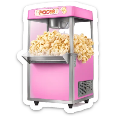 Popcorn machine with pink  sticker