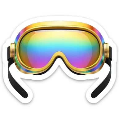 gold simulation rainbow visor goggles sticker