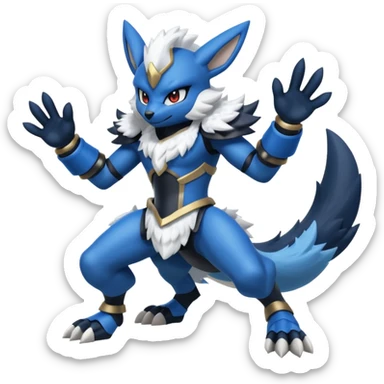 Mega lucario and mega Absol fusion full body four legs sticker