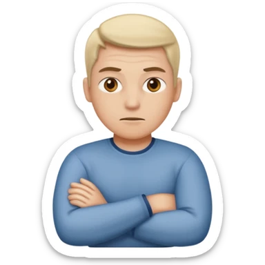 Mad and crossing arms sticker