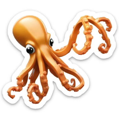 Squid building legos sticker