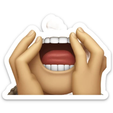 Biting fingernails sticker