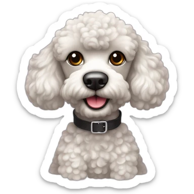 Poodle toy Con pañoleta negra en el cuello levantado la pata  sticker