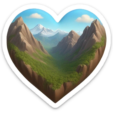 heart shape mountain 3d sticker