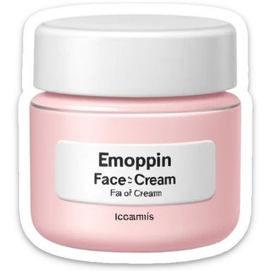 White jar of face cream with soft pink label, clean design sticker