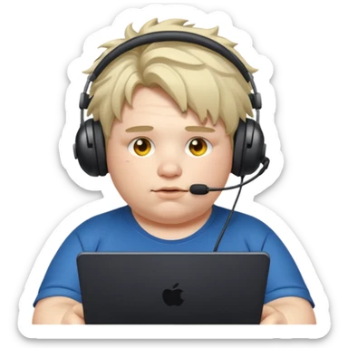 Fat lazy gamer sticker