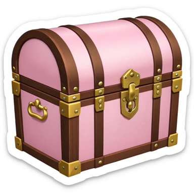 light pink treasure chest with a bow on it sticker