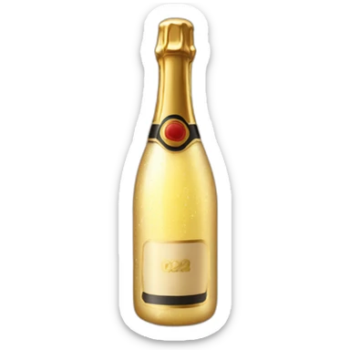 champagne bottle with the top popping off sticker