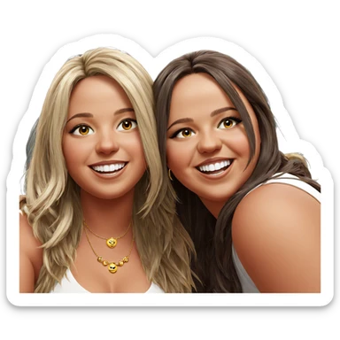 smiling girls with jewelry sticker