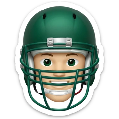 College football player helmet in dark green color  sticker