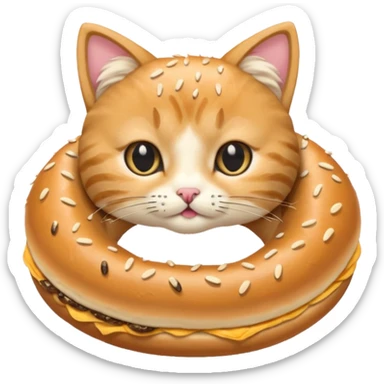 Kedi simit yiyor sticker