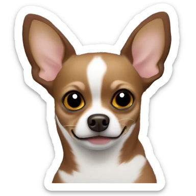 Brown Chihuahua with white strip on face wearing a Christmas sweater ￼ sticker