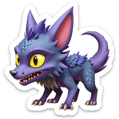 Spyro-Sergal-Lykoi-Pokémon-Fakémon-creature-hybrid sticker