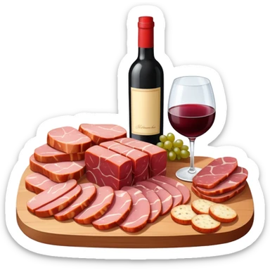 SPAM charcuterie AND wine on a patio of a french hotel sticker