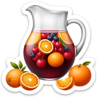 Sangria pitcher with fruit sticker