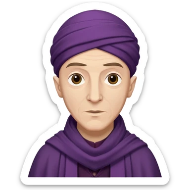 Quirinus Quirrell young man from harry potter with big Head scarf sticker