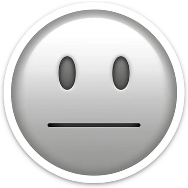 Circle white frowning black face sticker