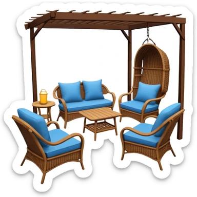 Patio with chairs and couch sticker