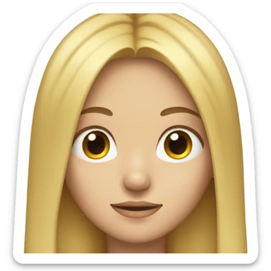 Long straight blonde hair girl eyes closed  sticker
