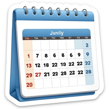 Weekly calendar sticker