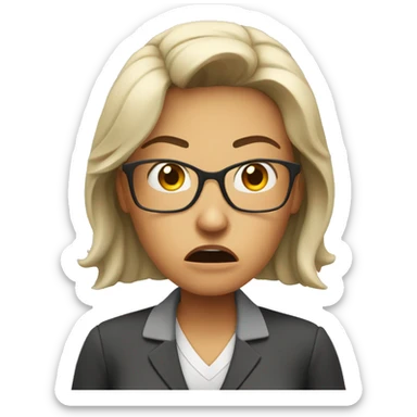 female teacher angry mood sticker