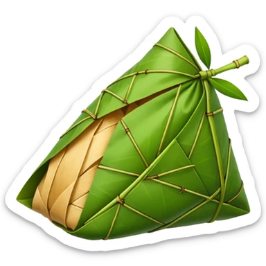 zongzi, triangular shape, bamboo leaf wrapping sticker