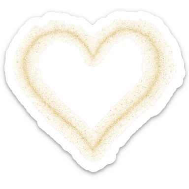 heart with a delicate gold dust effect, no background sticker