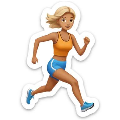 Woman Running to food sticker
