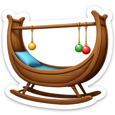 noel wood cradle sticker