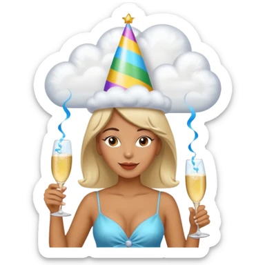 the last one is the best. add clouds around her head sticker