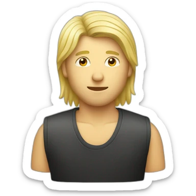 à man wearing a blond mullet drinking  sticker