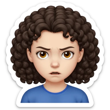 11 years old curly dark brown hair hate the world sticker