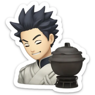 gojo satoru with kamado tanjiro sticker