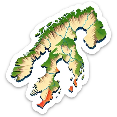 norway 2d map sticker