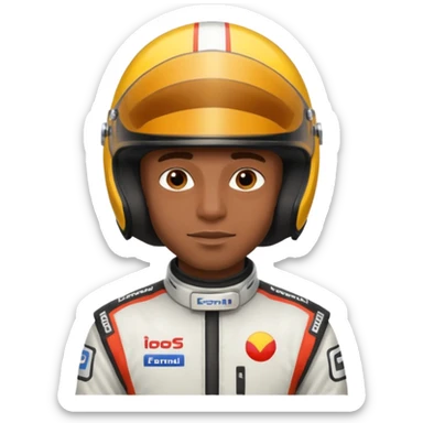 Formula racer black man sticker