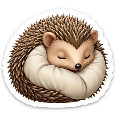 Sleeping baby hedgehog curled up sticker