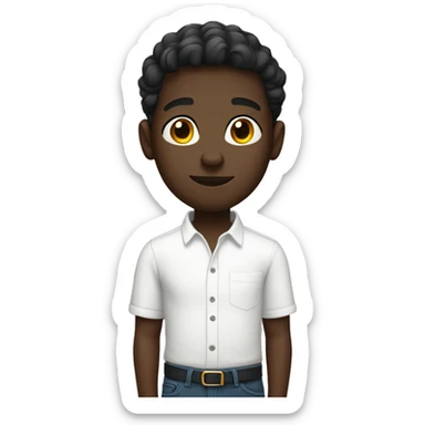 dark-skinned boy in white shirt sticker