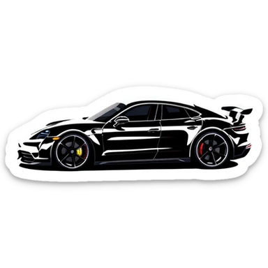 Black Porsche taycan  sticker