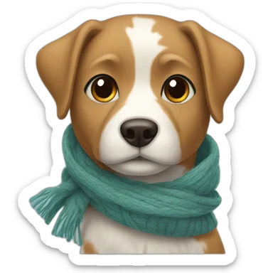 dog in a scarf sticker