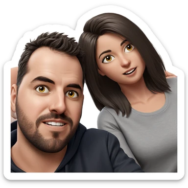 girl and boy portrait interaction sticker