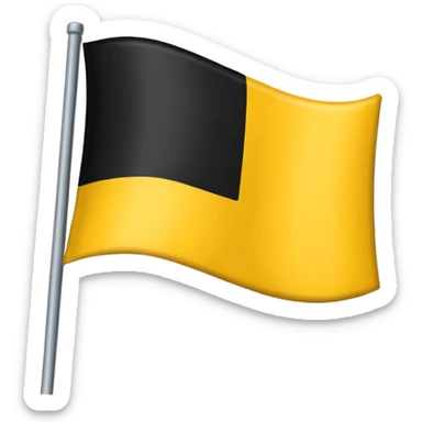 Faz uma bandeira com preto em cima e em baixo coloca amarelo mais sem o cabo de ferro que segura a bandeira, só a bandeira sem o ferro segurando a bandeira sticker