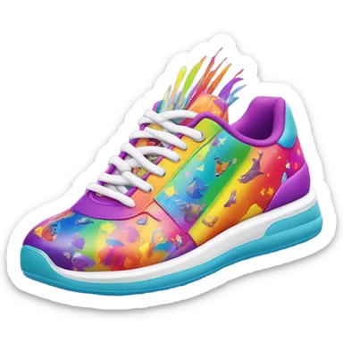 Lisa Frank rainbow sneakers ￼ sticker