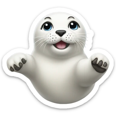 The white Seal waves its paw sticker