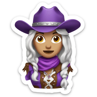 Purple white cowgirl  sticker