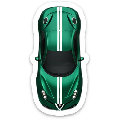 British racing green Alfa Romeo 4C top view sticker
