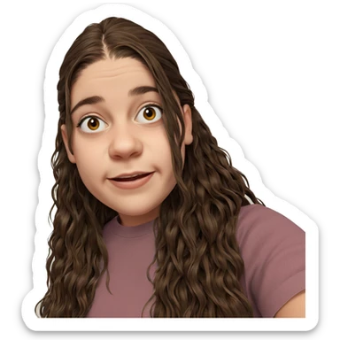 smiling girl with long hair sticker