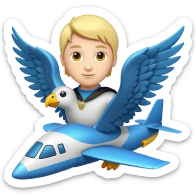 Persona Calva con alas volando sticker