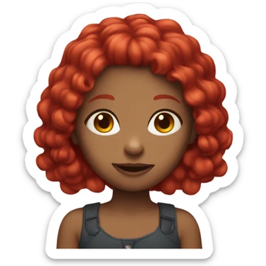 Girl with cherry red hair  sticker