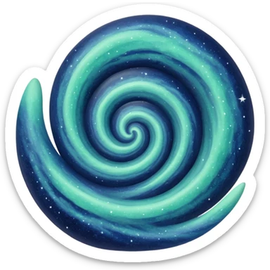 Mint green and dark blue galaxy  sticker