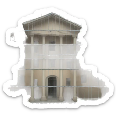 big house prison with prison written over it sticker